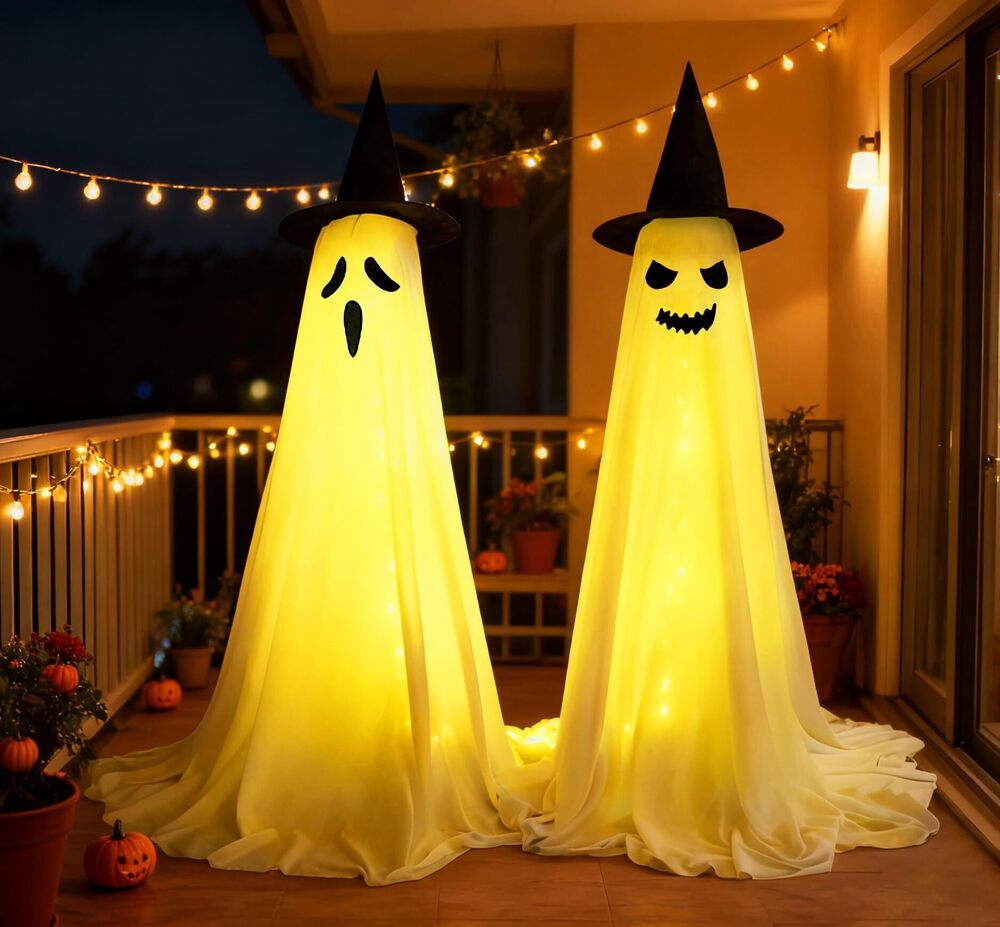 8477 Halloween Ghost LED Lights Decorations 2-Pack Indoor Outdoor Color